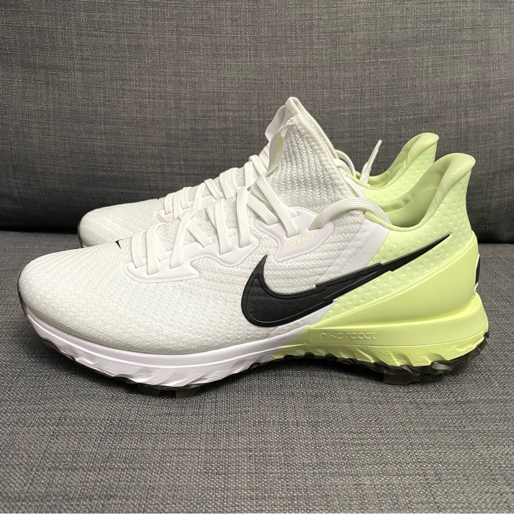 Nike White Black Neon Yellow Golf Shoes Sz 11